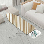 1-Piece Striped Beige Brown Pattern  Ironing Board Cover, Universal Size, Without Board