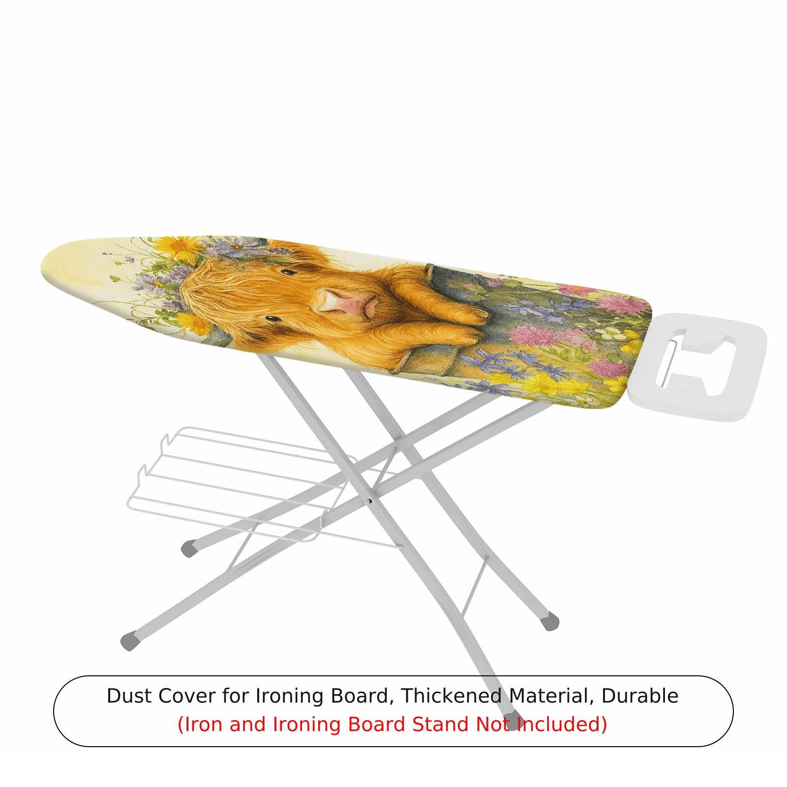 1-Piece Cow Floral Animal  Ironing Board Cover, Universal Size, Without Board
