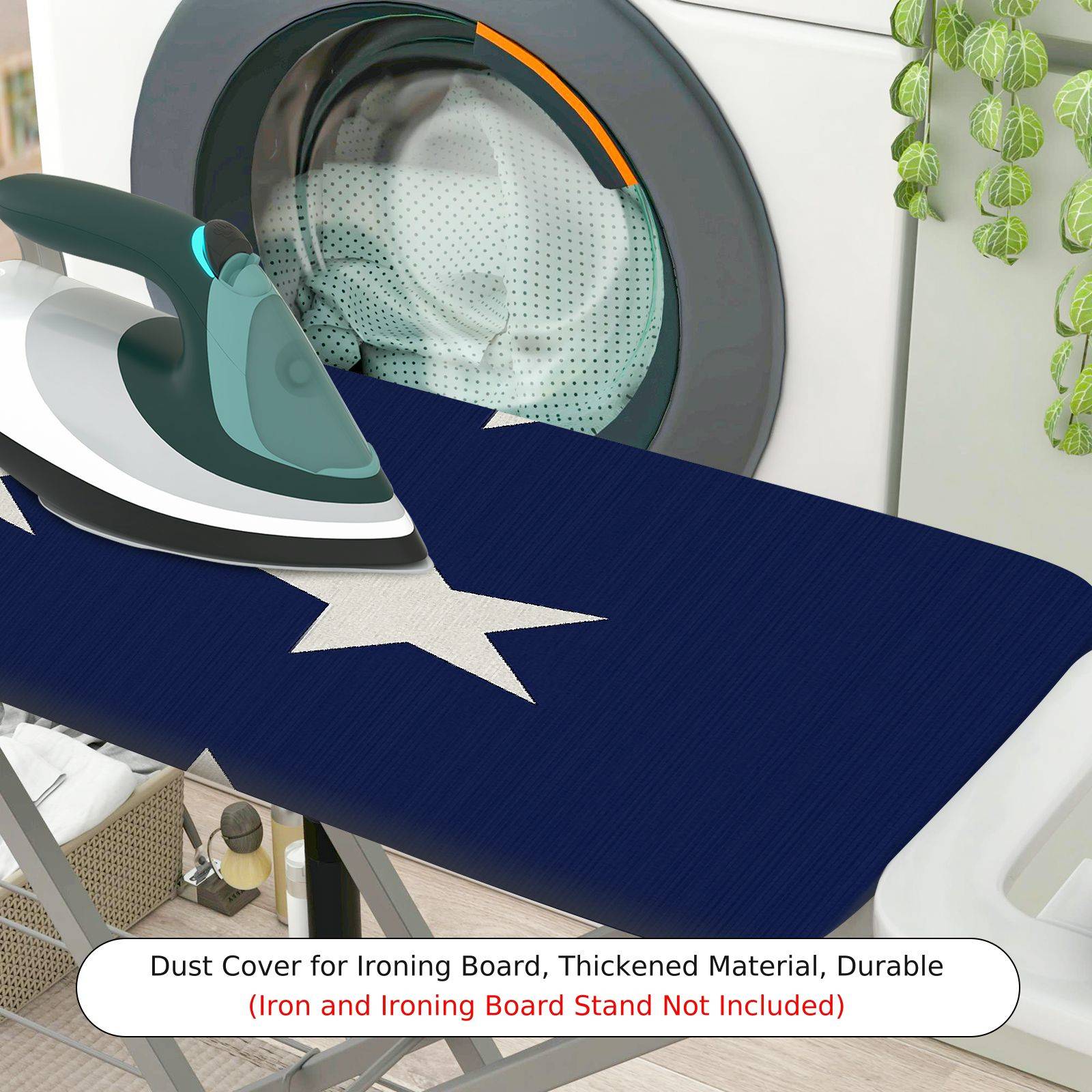 1-Piece Star Pattern Blue White  Ironing Board Cover, Universal Size, Without Board