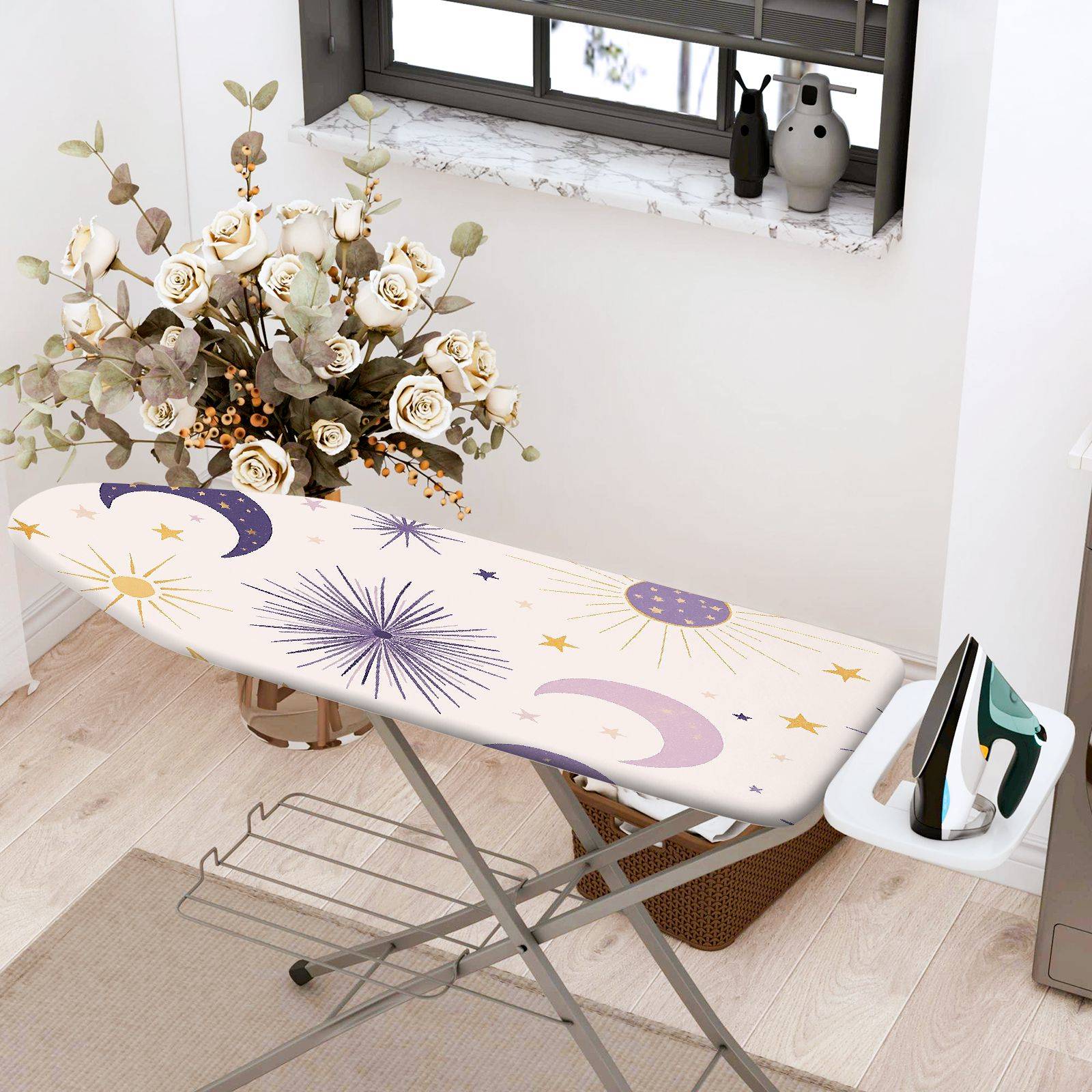 1-Piece Star Moon Sparkle  Ironing Board Cover, Universal Size, Without Board