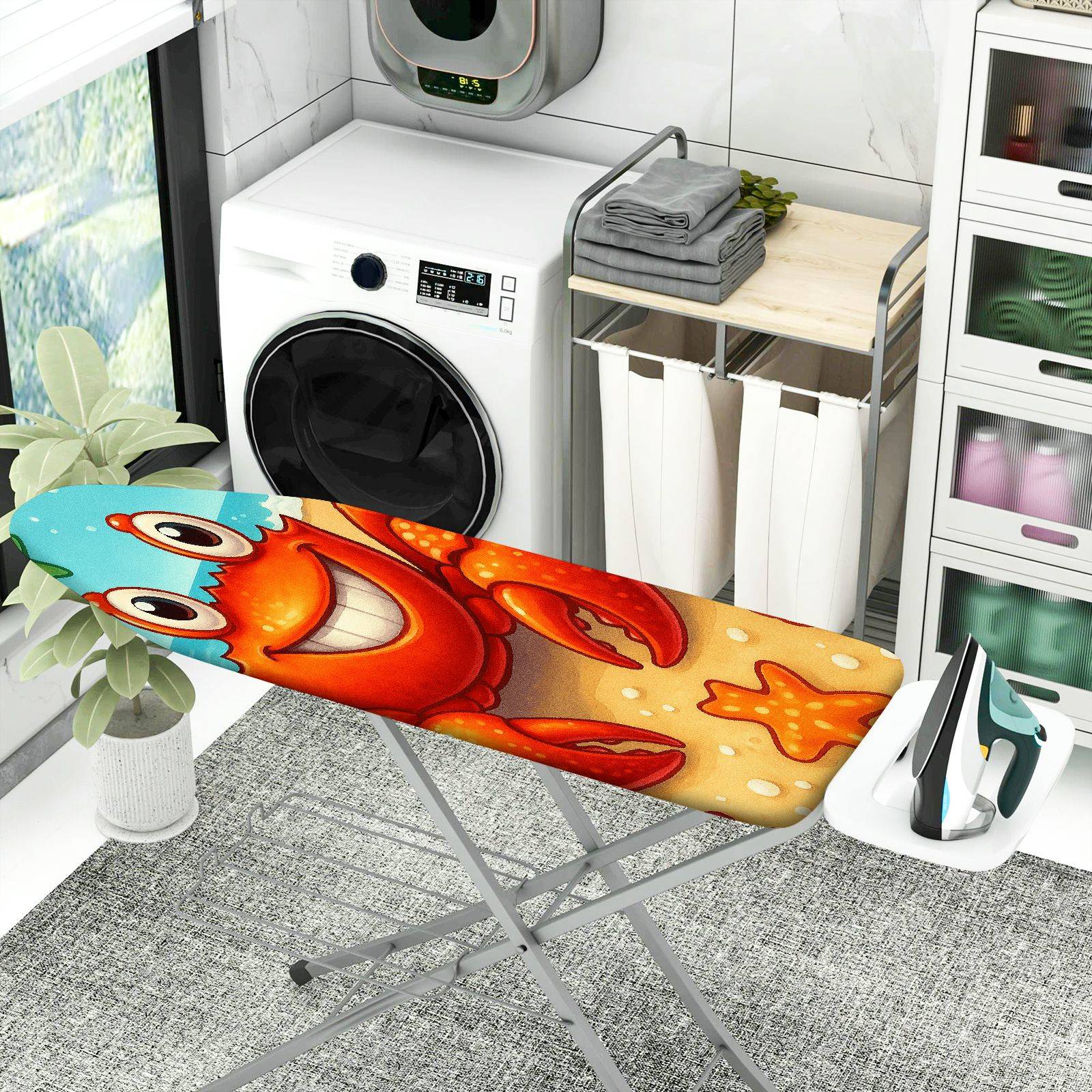 1-Piece Sea Crab Starfish  Ironing Board Cover, Universal Size, Without Board