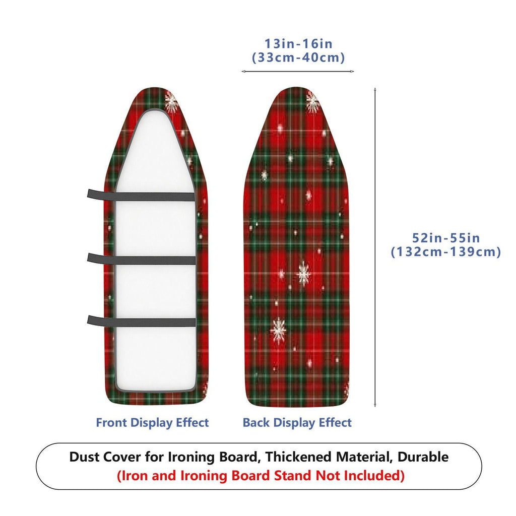 1-Piece Plaid Snowflake Christmas  Ironing Board Cover, Universal Size, Without Board