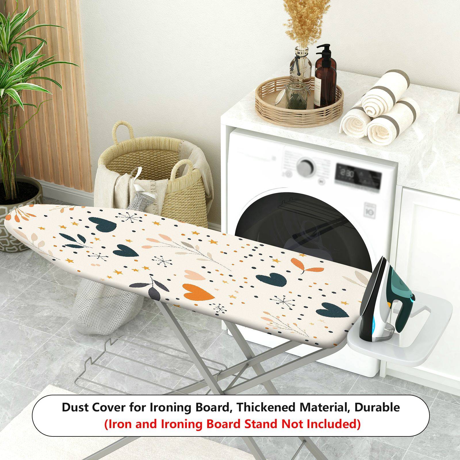 1-Piece Heart Star Floral  Ironing Board Cover, Universal Size, Without Board