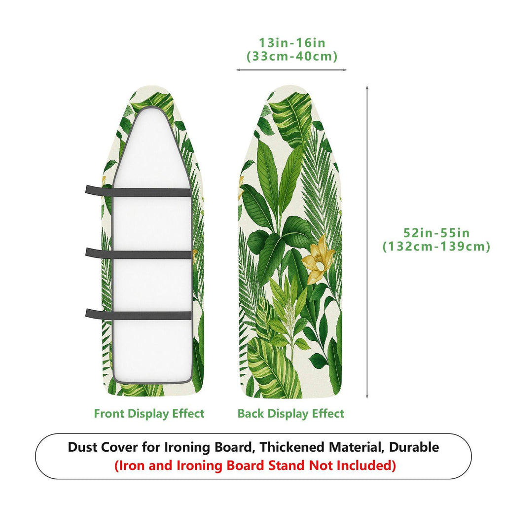 1-Piece Green Leaf Floral Tropical  Ironing Board Cover, Universal Size, Without Board