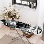 1-Piece Black White Heart Pattern Checkered Striped  Ironing Board Cover, Universal Size, Without Board