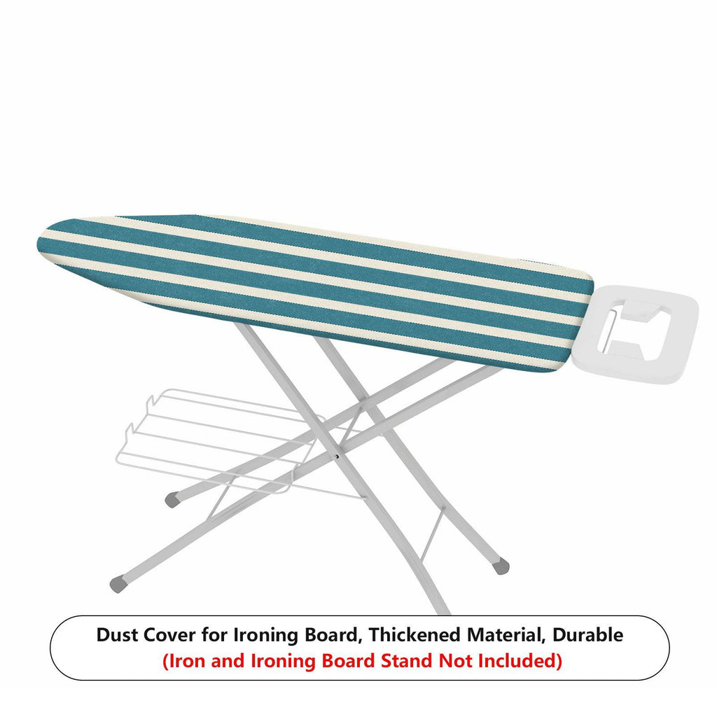 1-Piece Striped Blue White Minimalist  Ironing Board Cover, Universal Size, Without Board