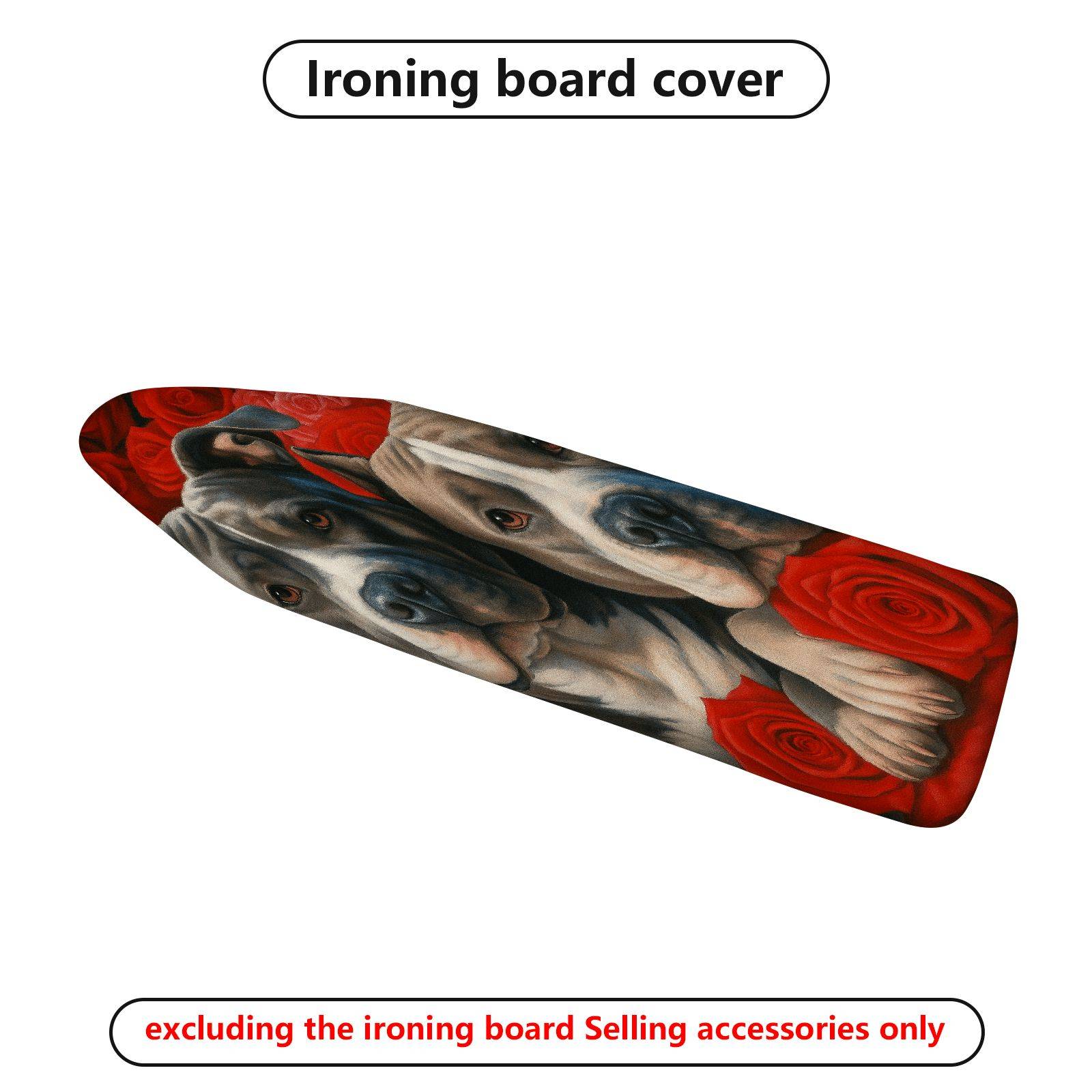 1-Piece Dog Rose Art  Ironing Board Cover, Universal Size, Without Board