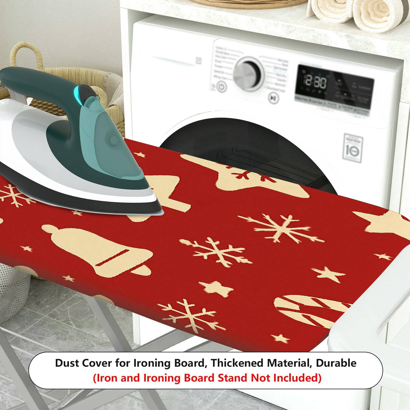 1-Piece Christmas Bell Tree  Ironing Board Cover, Universal Size, Without Board