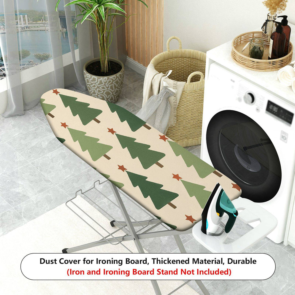 1-Piece Christmas Green Tree Star  Ironing Board Cover, Universal Size, Without Board