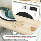 1-Piece Cute Bear Beige Striped  Ironing Board Cover, Universal Size, Without Board