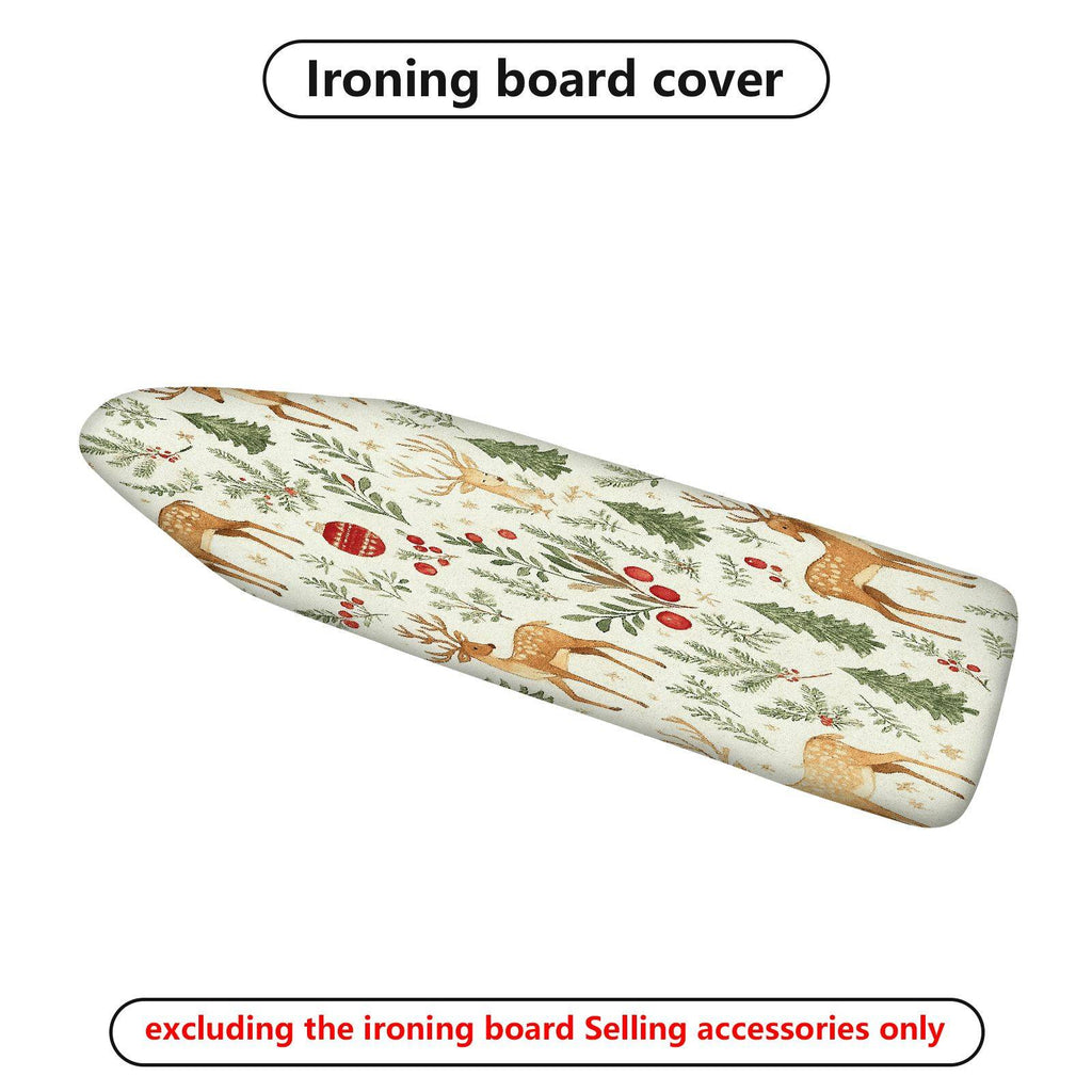 1-Piece Reindeer Evergreen Berries  Ironing Board Cover, Universal Size, Without Board