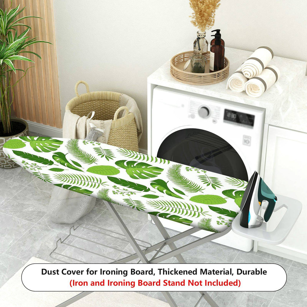 1-Piece Green Tropical Leaves Nature  Ironing Board Cover, Universal Size, Without Board