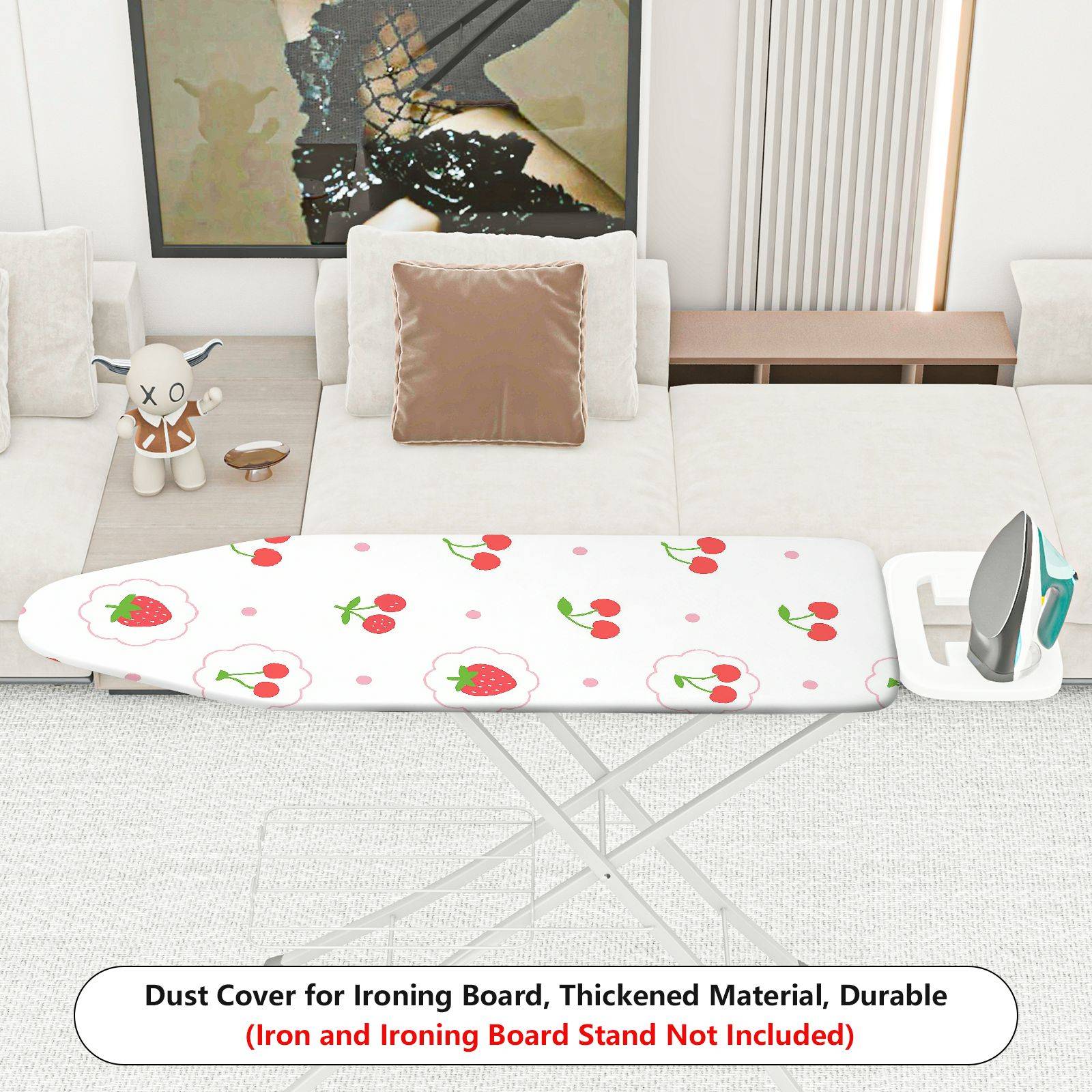 1-Piece Strawberry Cherry Polka Dot  Ironing Board Cover, Universal Size, Without Board