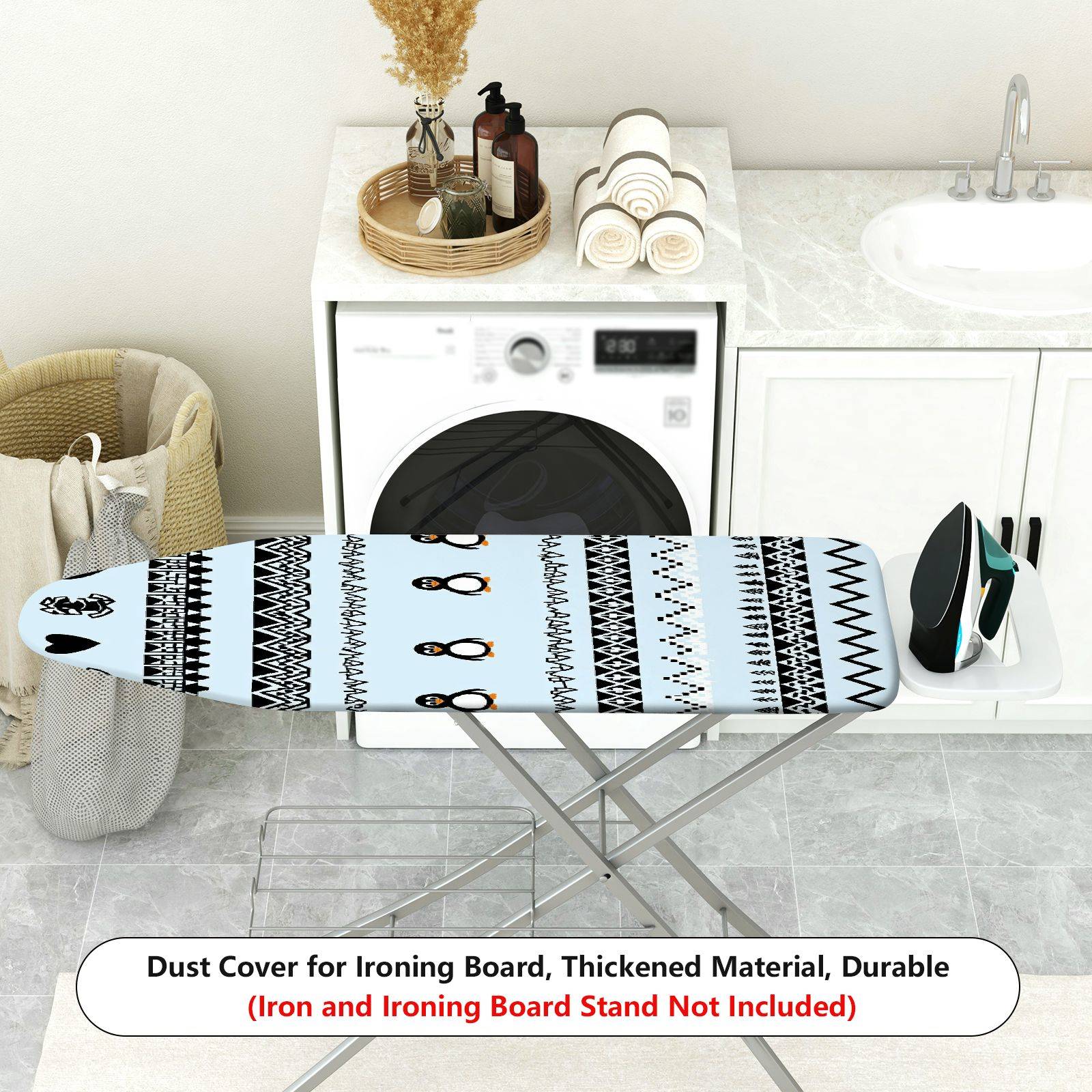 1-Piece Penguin Heart Tribal  Ironing Board Cover, Universal Size, Without Board