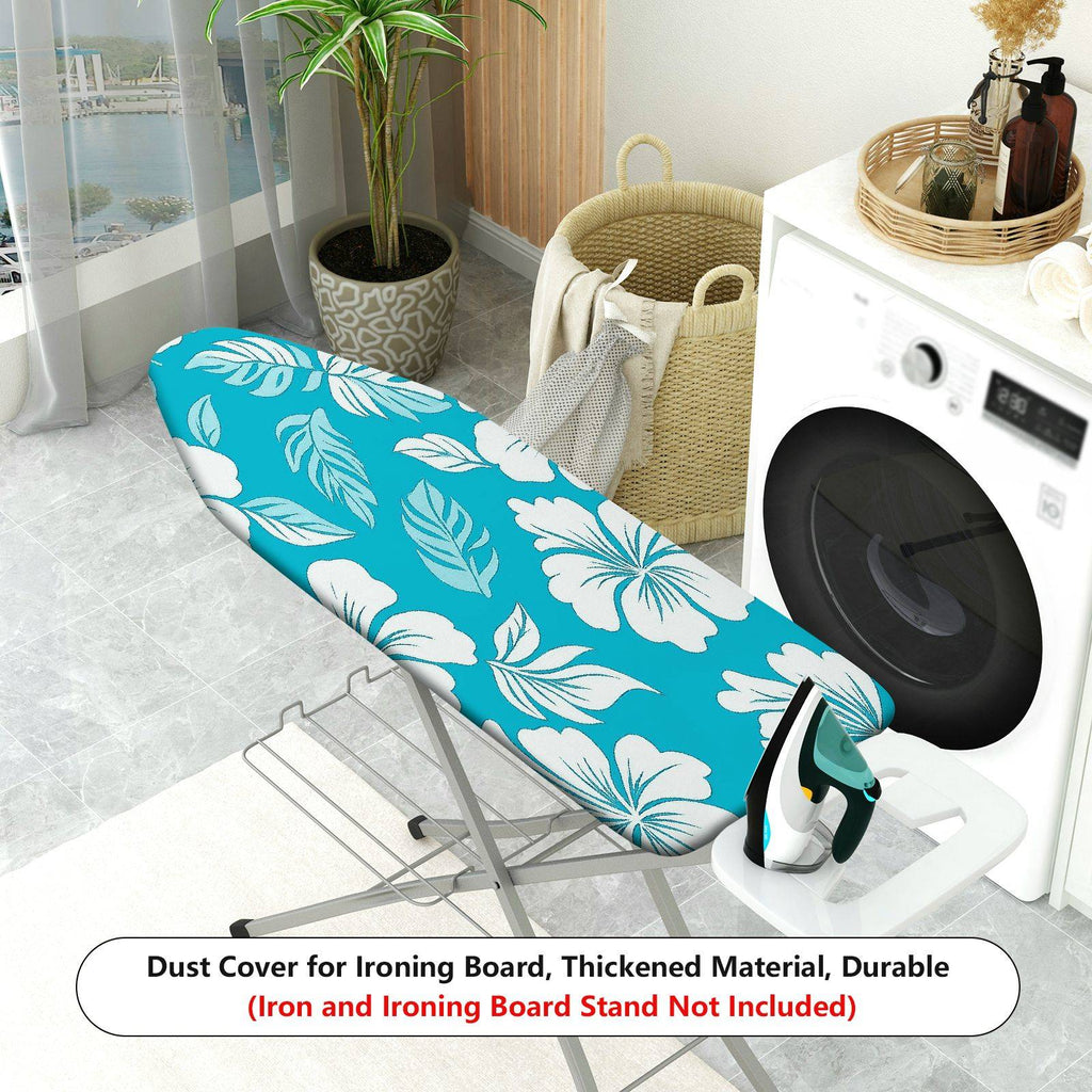 1-Piece Tropical Floral Leaves Blue  Ironing Board Cover, Universal Size, Without Board