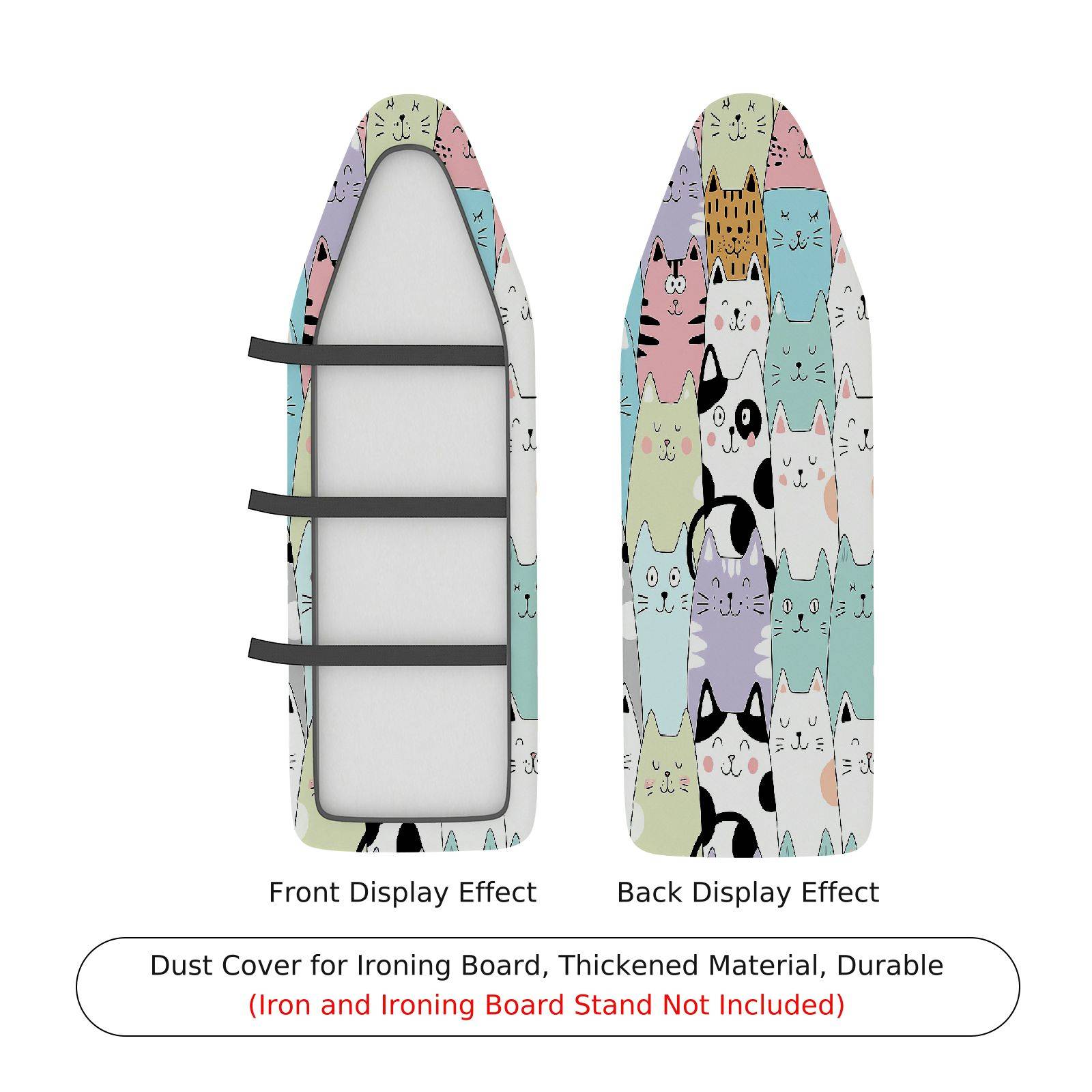 1-Piece Cute Cat Pattern Multicolor Fun  Ironing Board Cover, Universal Size, Without Board