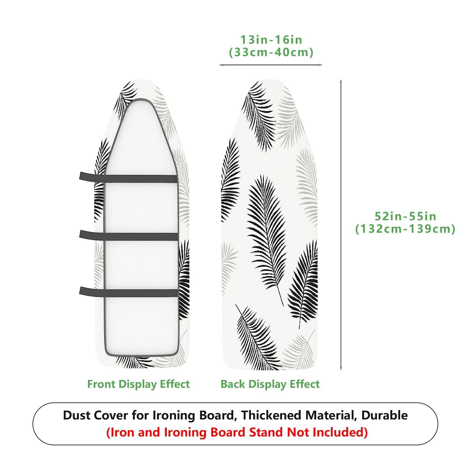 1-Piece Tropical Leaf Minimalist Natural  Ironing Board Cover, Universal Size, Without Board