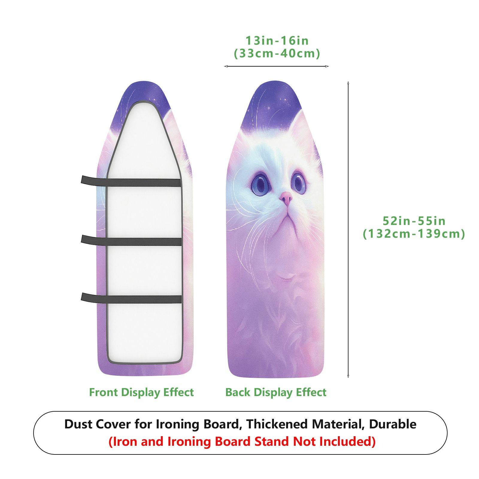 1-Piece Cute Cat Purple  Ironing Board Cover, Universal Size, Without Board