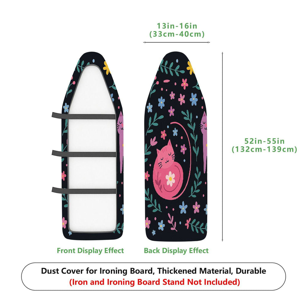 1-Piece Cat Floral Pattern  Ironing Board Cover, Universal Size, Without Board