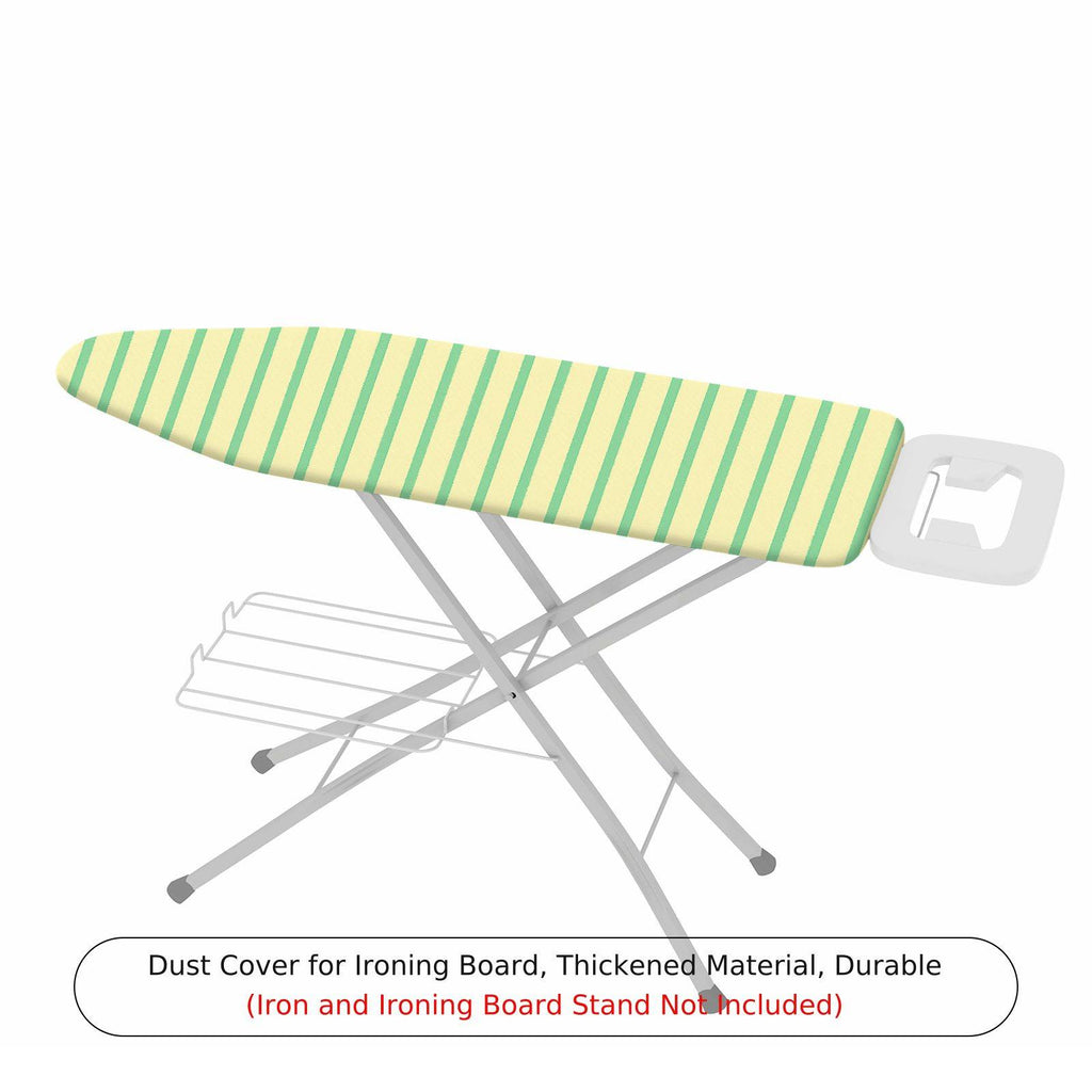 1-Piece Striped Green Yellow  Ironing Board Cover, Universal Size, Without Board