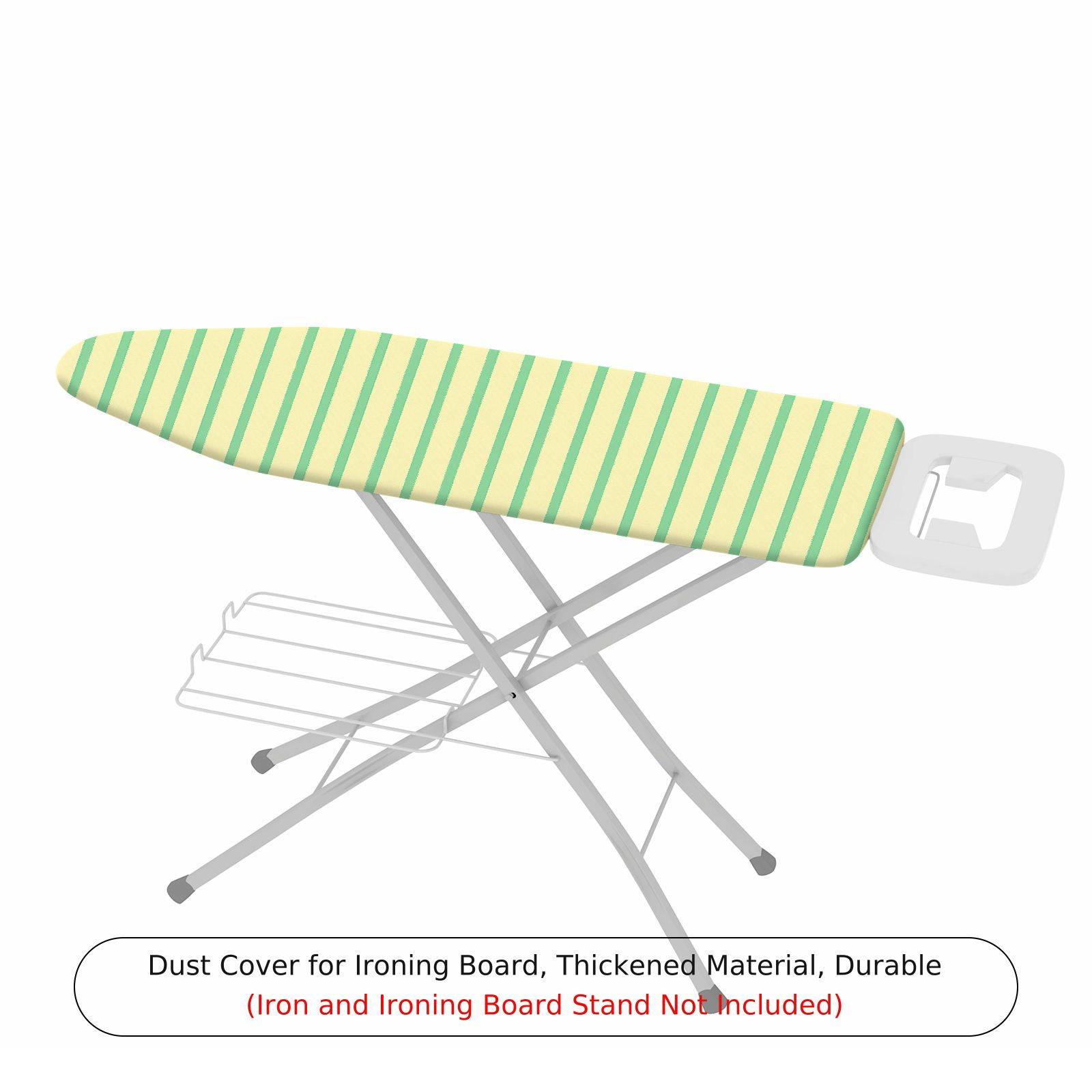 1-Piece Striped Green Yellow  Ironing Board Cover, Universal Size, Without Board