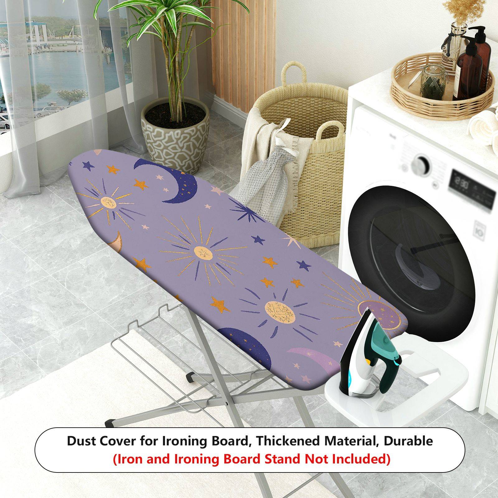 1-Piece Moon Star Sun  Ironing Board Cover, Universal Size, Without Board