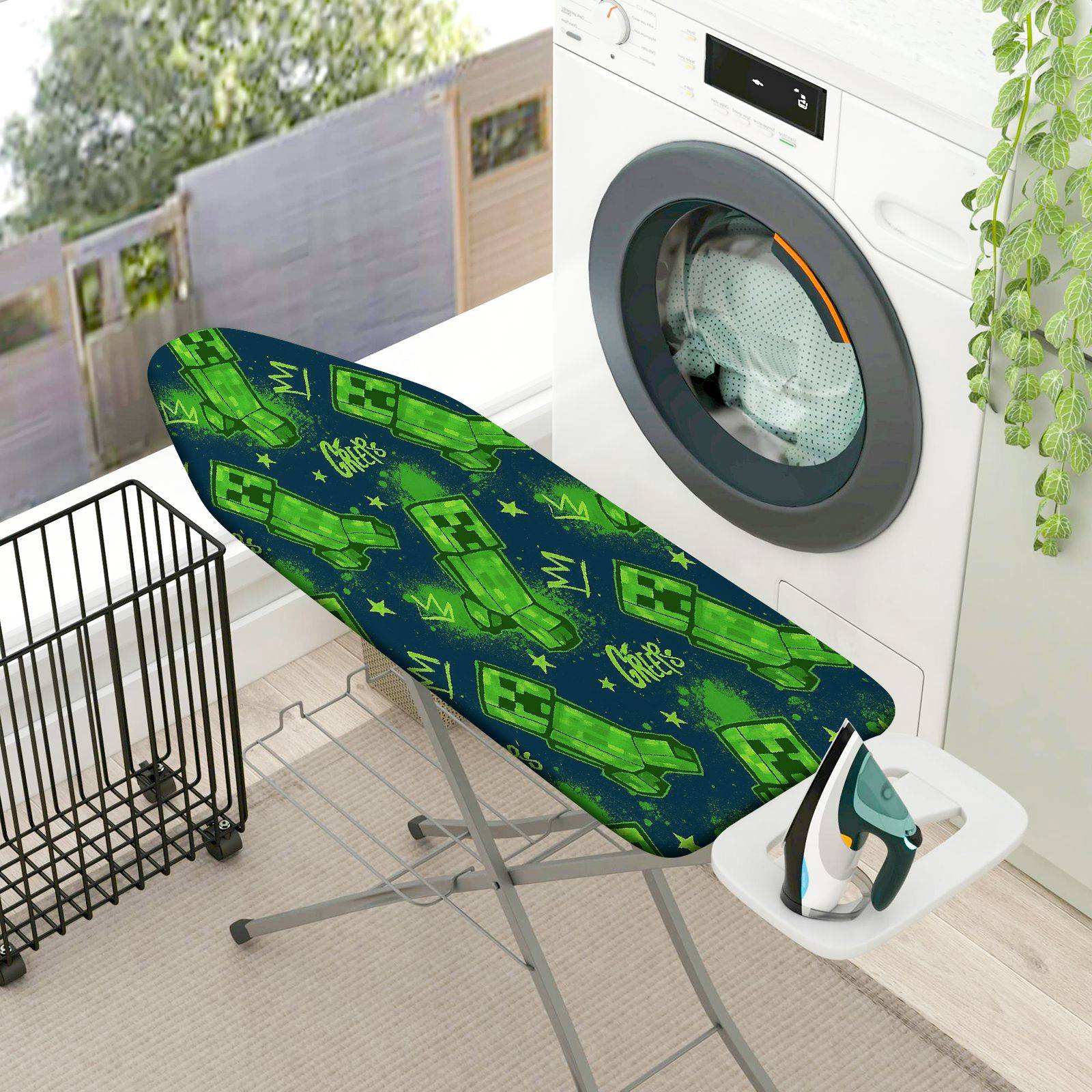 1-Piece Green Stars Blue  Ironing Board Cover, Universal Size, Without Board