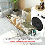 1-Piece Tropical Leaf Abstract Art Green  Ironing Board Cover, Universal Size, Without Board