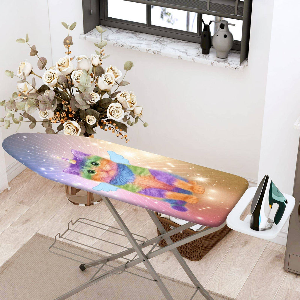 1-Piece Rainbow Cat Unicorn  Ironing Board Cover, Universal Size, Without Board