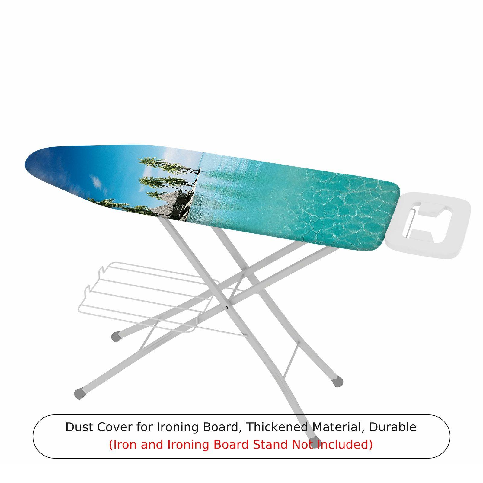1-Piece Tropical Beach Blue Lagoon Scenic  Ironing Board Cover, Universal Size, Without Board