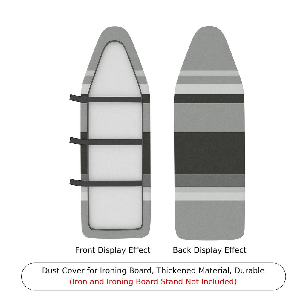 1-Piece Striped Gray Black  Ironing Board Cover, Universal Size, Without Board