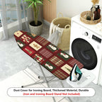 1-Piece Christmas Snowman Gingerbread  Ironing Board Cover, Universal Size, Without Board