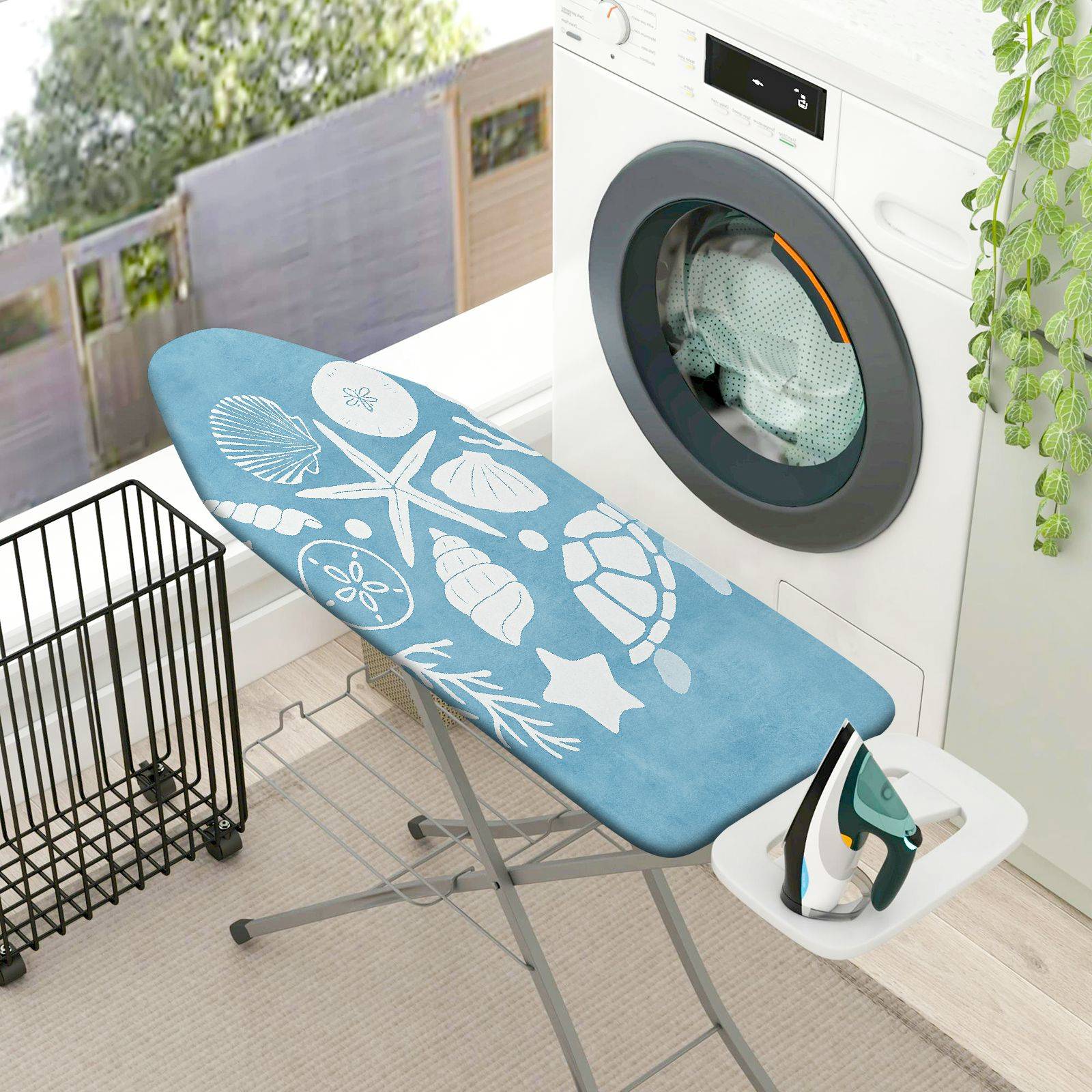 1-Piece Starfish Conch Turtle  Ironing Board Cover, Universal Size, Without Board