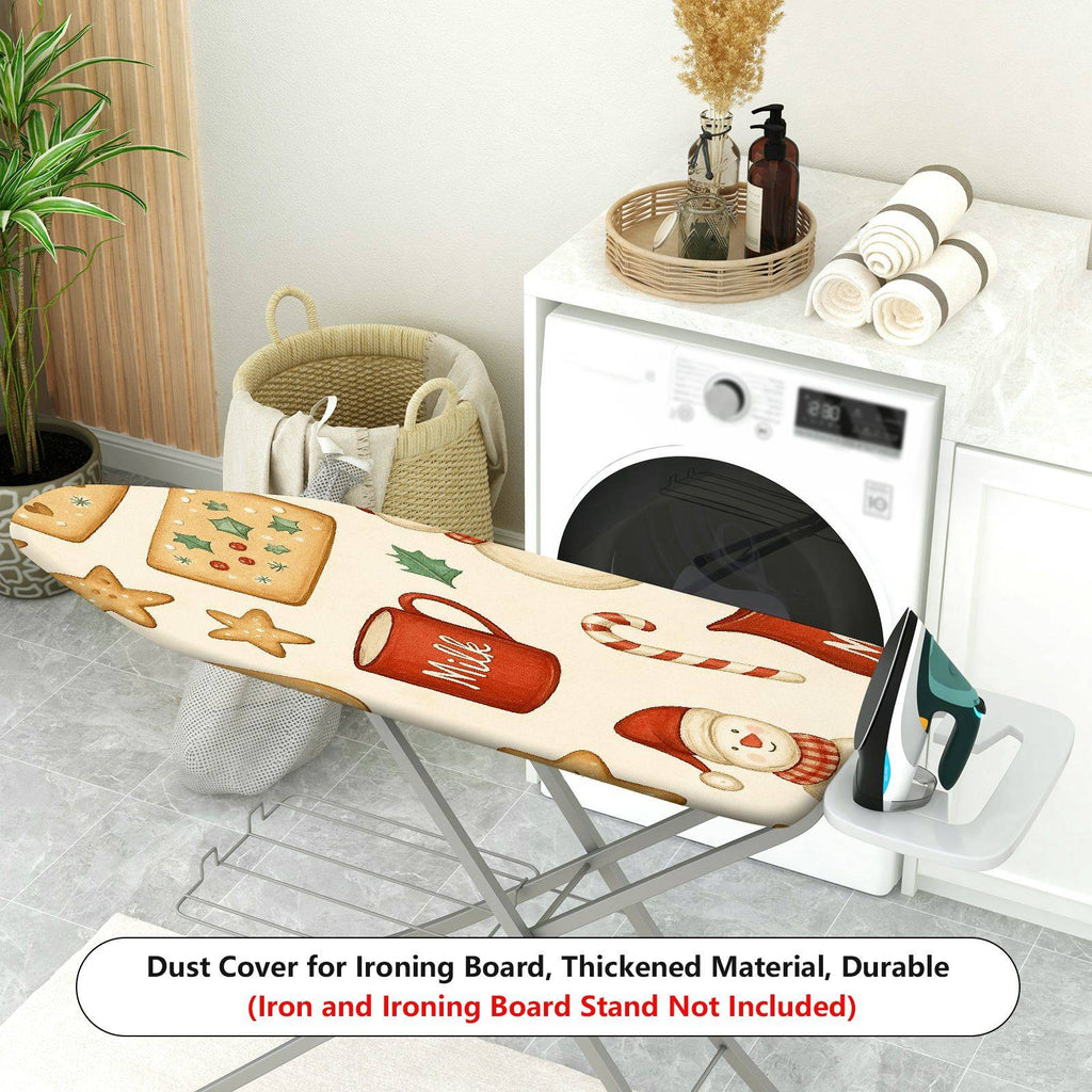 1-Piece Christmas Snowman Milk Cookies  Ironing Board Cover, Universal Size, Without Board
