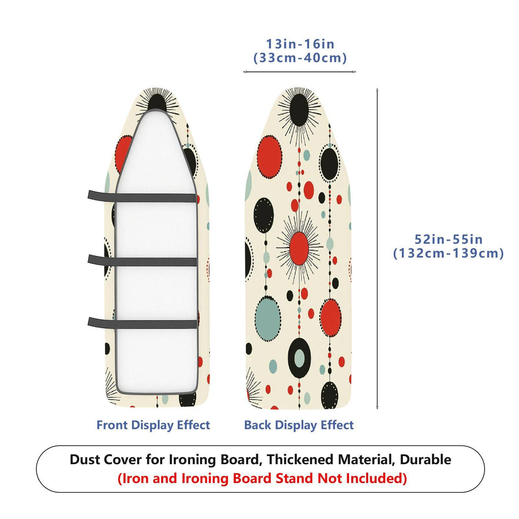 1-Piece Retro Modern Geometric Circles  Ironing Board Cover, Universal Size, Without Board