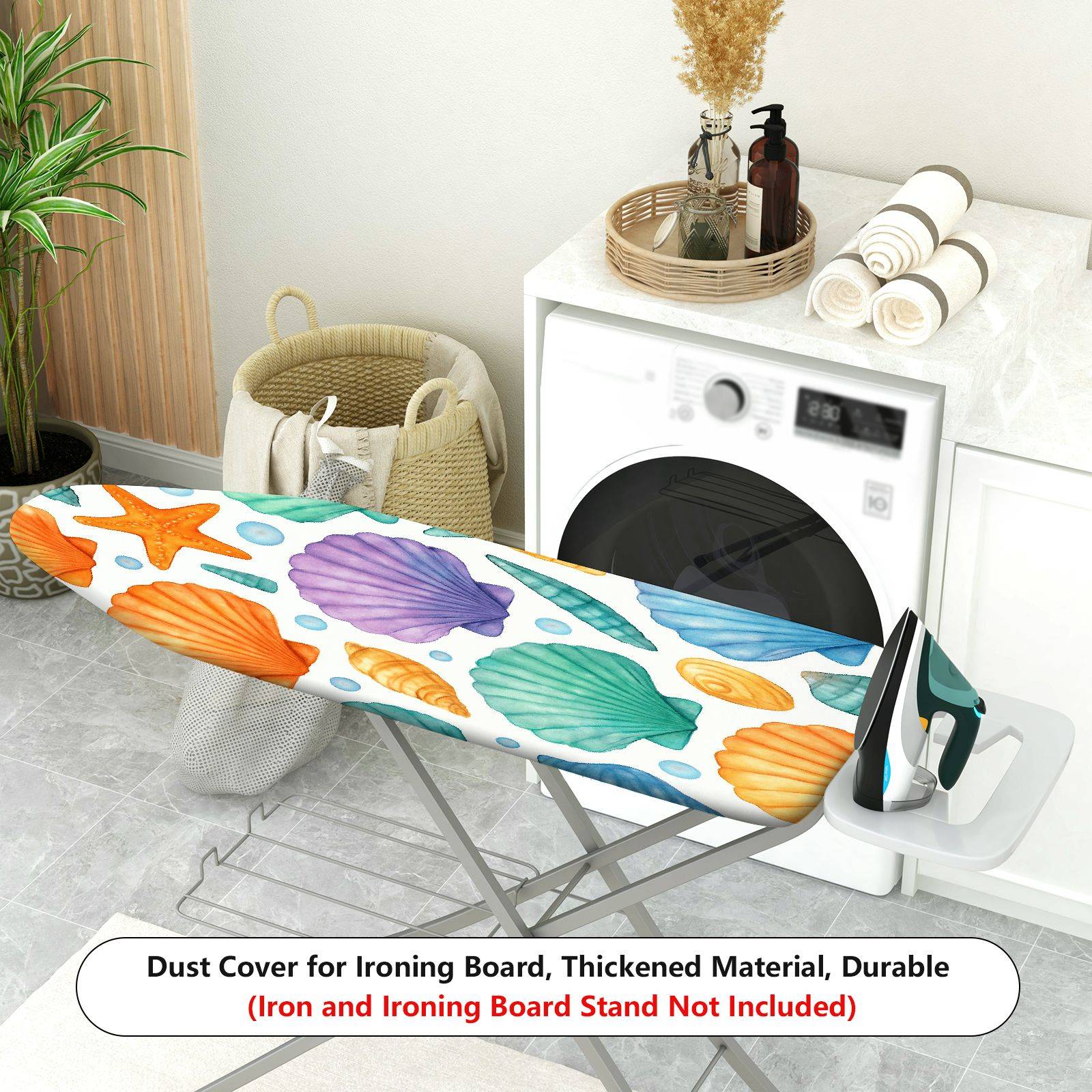 1-Piece Shell Starfish Seawater  Ironing Board Cover, Universal Size, Without Board