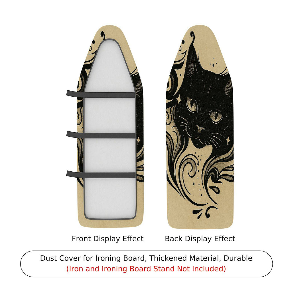 1-Piece Black Cat Abstract Artistic  Ironing Board Cover, Universal Size, Without Board