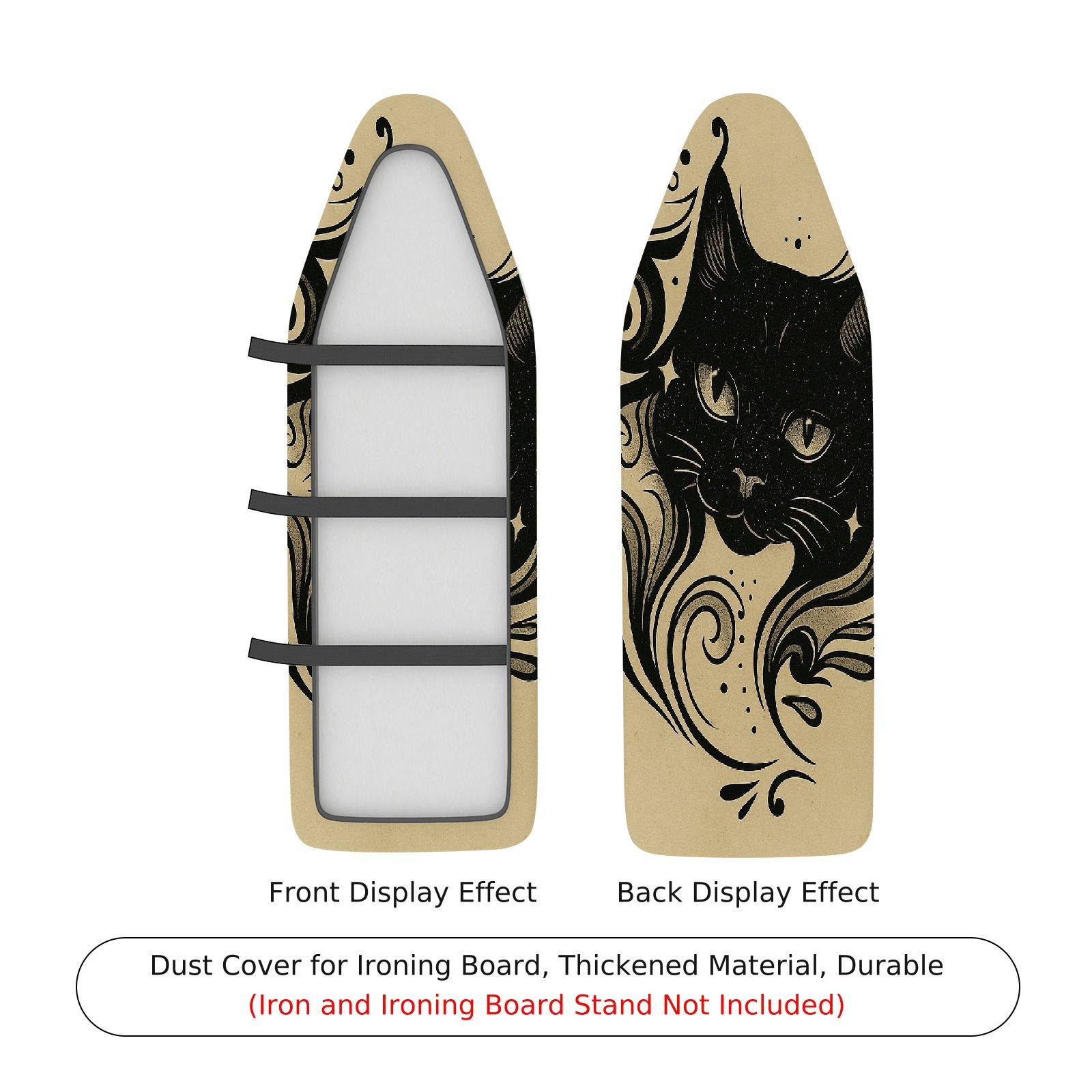 1-Piece Black Cat Abstract Artistic  Ironing Board Cover, Universal Size, Without Board