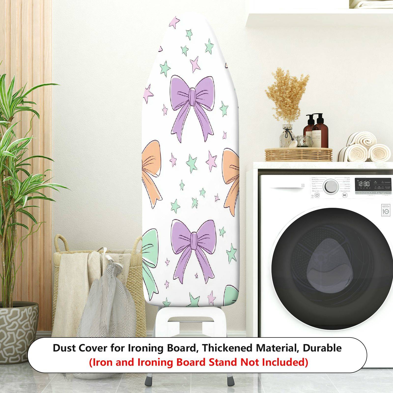 1-Piece Bow Star Pastel  Ironing Board Cover, Universal Size, Without Board
