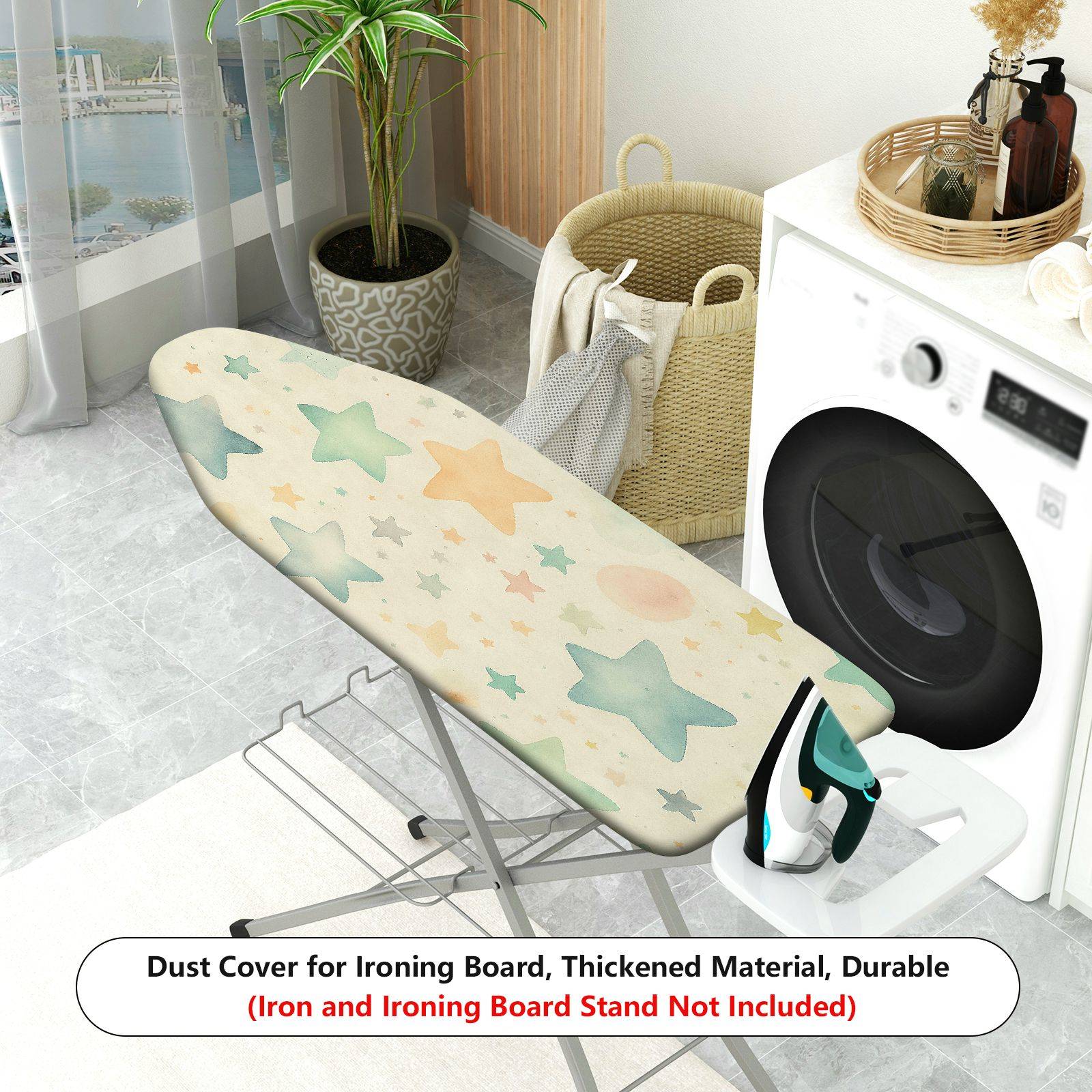 1-Piece Star Pattern Pastel Colored Decorative  Ironing Board Cover, Universal Size, Without Board