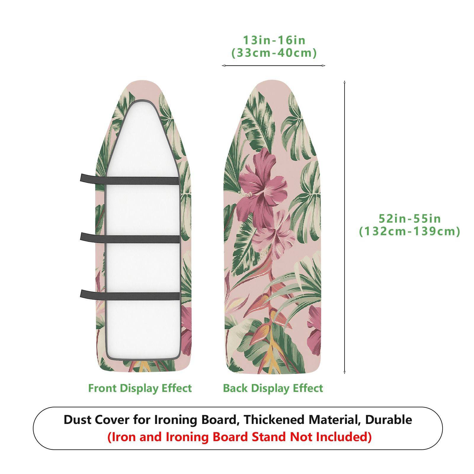 1-Piece Floral Leaf Pattern Tropical  Ironing Board Cover, Universal Size, Without Board