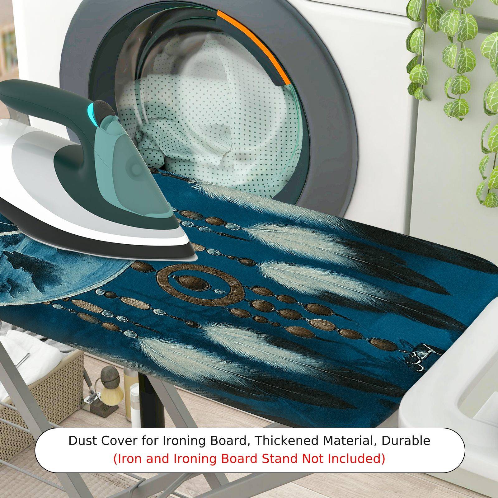 1-Piece Dreamcatcher Wolf Moon  Ironing Board Cover, Universal Size, Without Board