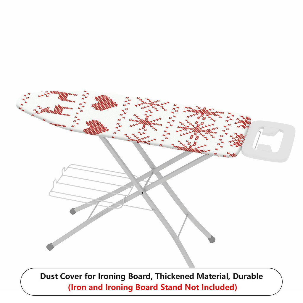 1-Piece Christmas Nordic Deer Heart  Ironing Board Cover, Universal Size, Without Board