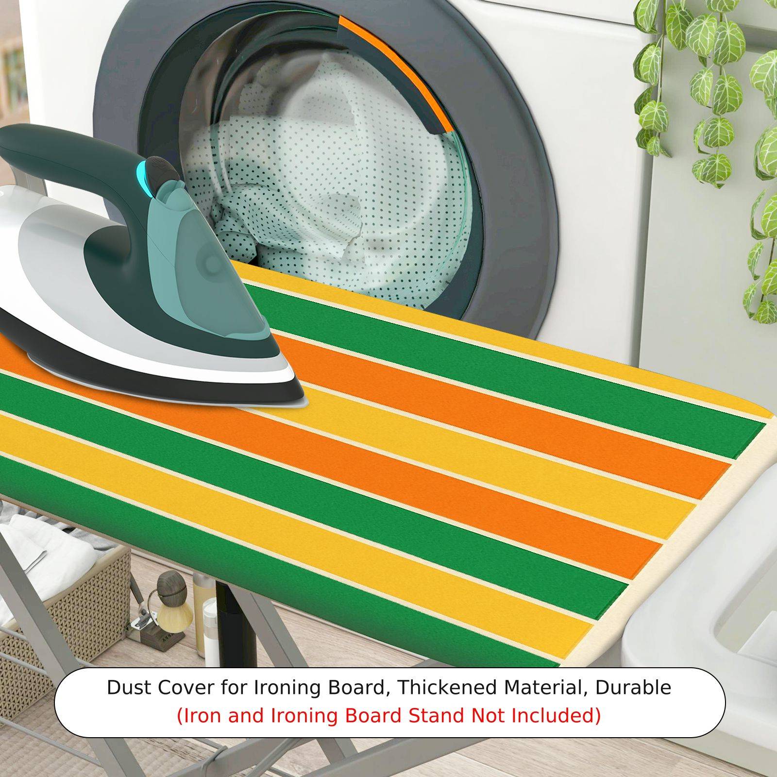 1-Piece Colorful Vibrant Striped  Ironing Board Cover, Universal Size, Without Board