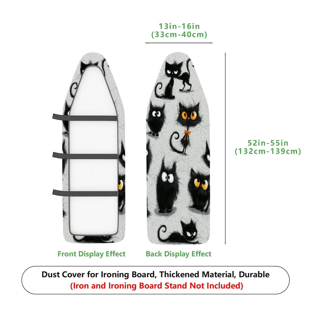1-Piece Quirky Halloween Black Cats  Ironing Board Cover, Universal Size, Without Board