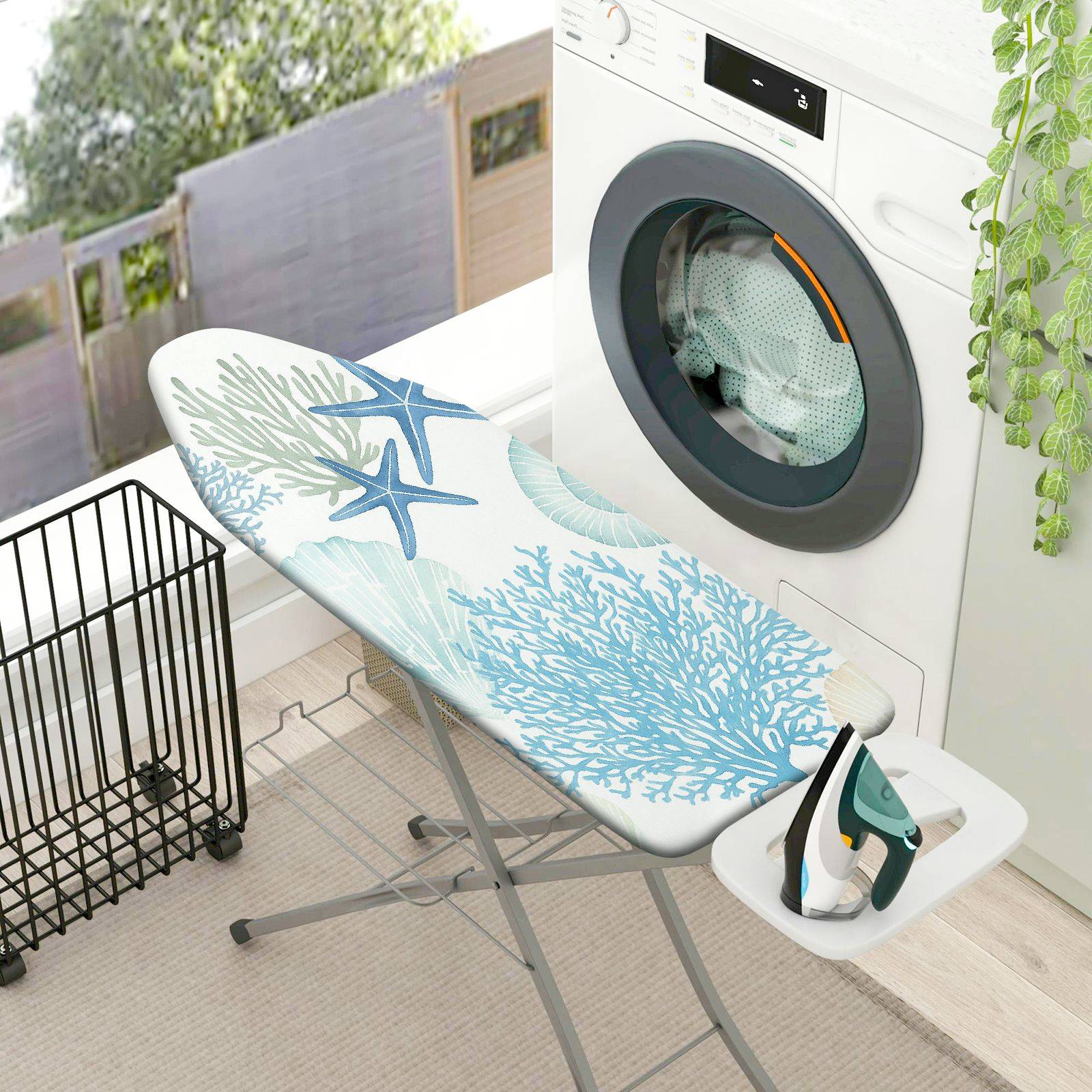 1-Piece Sea Shell Starfish Coral  Ironing Board Cover, Universal Size, Without Board