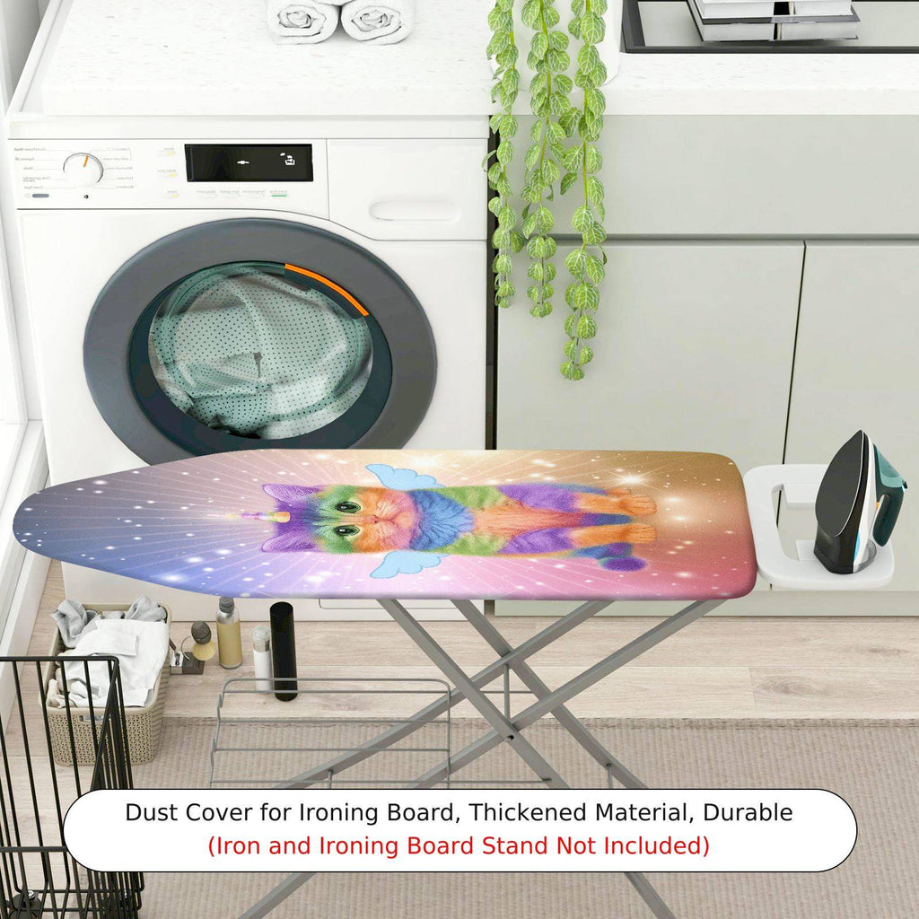 1-Piece Rainbow Cat Unicorn  Ironing Board Cover, Universal Size, Without Board