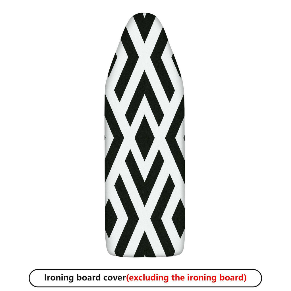 1-Piece Geometric Diamond Pattern Black and White  Ironing Board Cover, Universal Size, Without Board