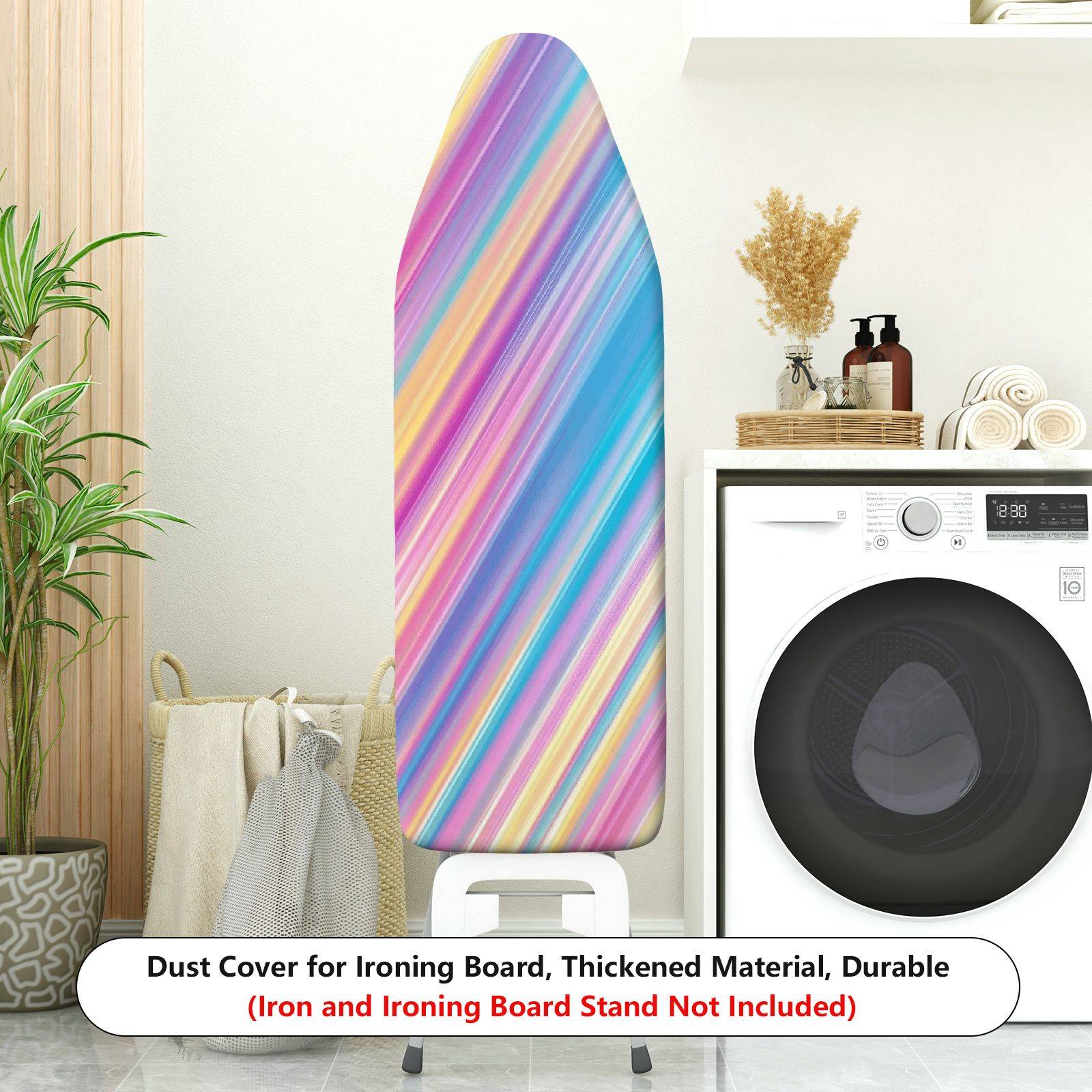 1-Piece Colorful Striped Vibrant  Ironing Board Cover, Universal Size, Without Board