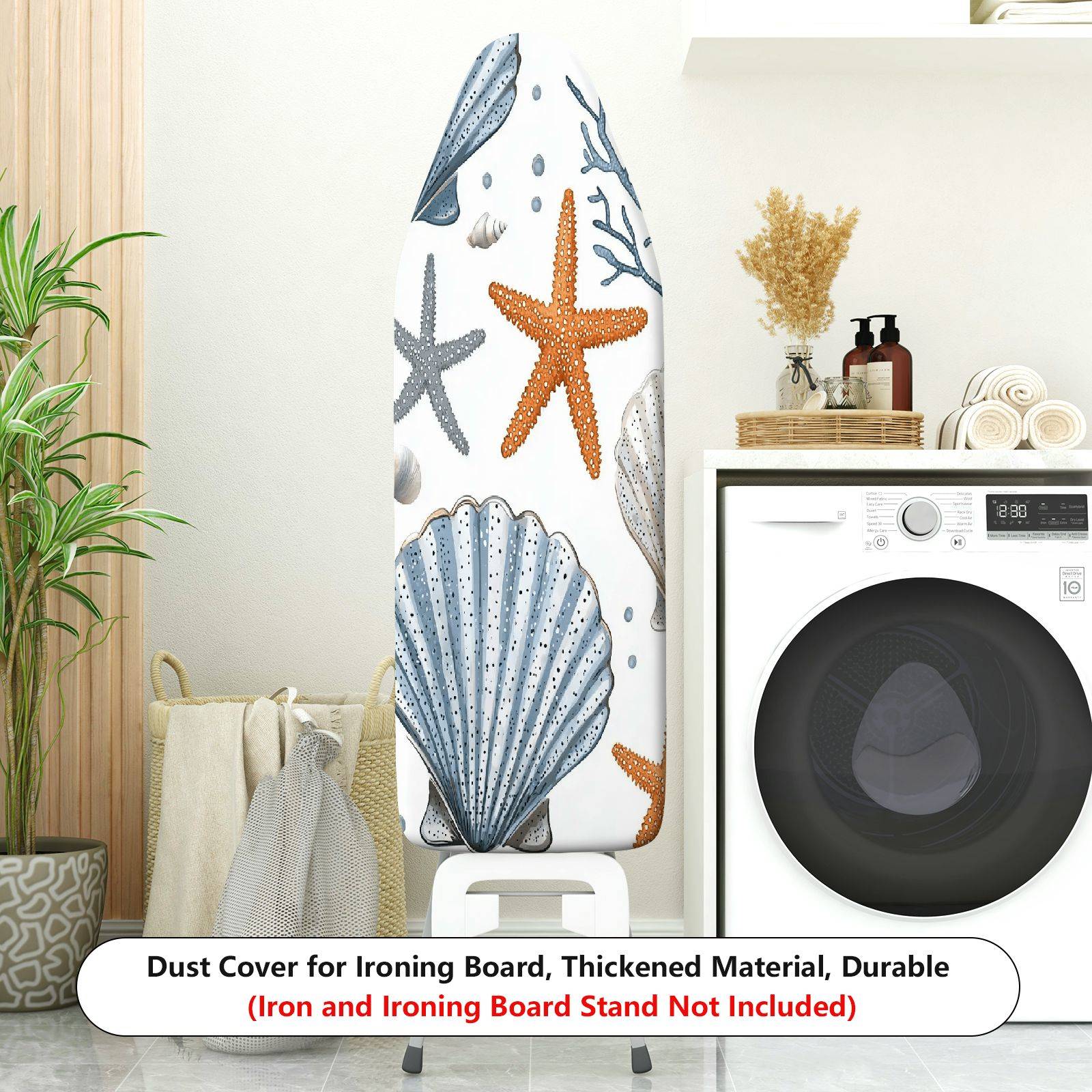 1-Piece Seashell Starfish Coral  Ironing Board Cover, Universal Size, Without Board